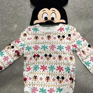 Disney Christmas long sleeve onesie with hat